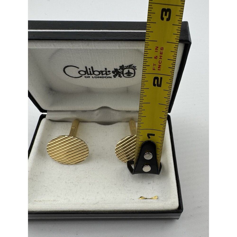 Colibri Oval Gold Tone Cuff Links in Original Box Wow - Picture 4 of 4
